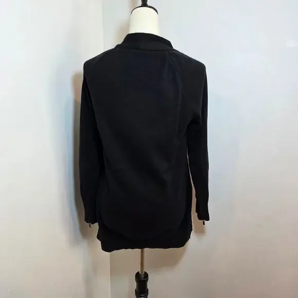 Cabi Women's Size Small S Tailor Front Zip Sweater Black Jacket Pockets Coat - Picture 6 of 8